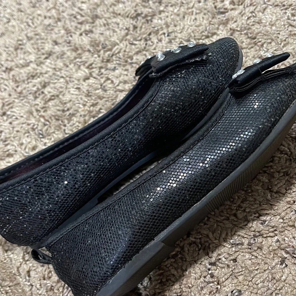 H&M Girl Black Sparkly Shoes Size 11.5